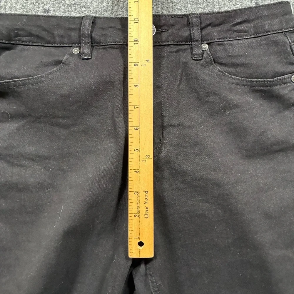Almost Famous Womens Skinny Jeans Size 9 Black Denim Stretch Raw Hem High Rise